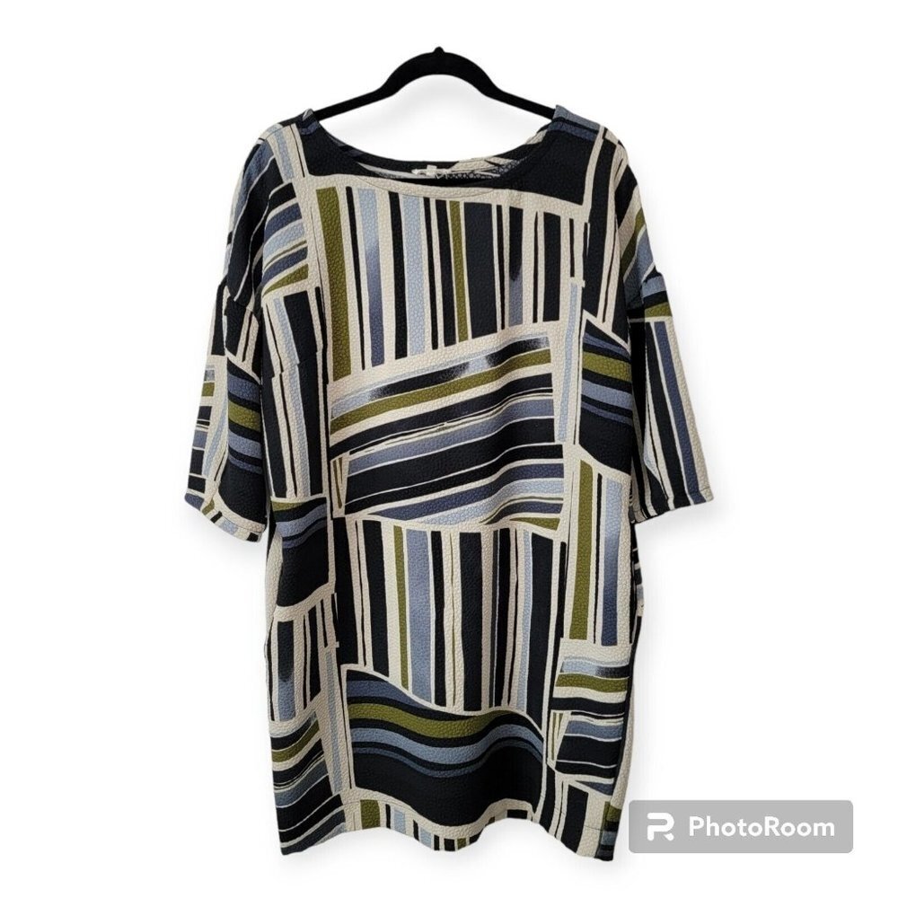 Anthropologie Weston Multicolor Artsy Dress With Pockets Size M